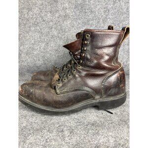 Vintage Red Wing Shoes Boots Mens Size 11 Brown Leather Work Steel Toe USA 90s
